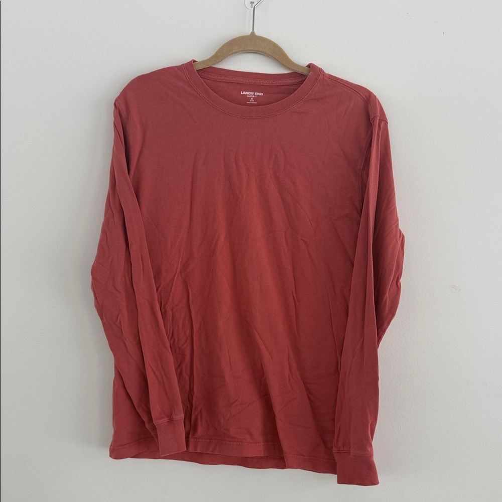 Lands' End Men's Rust Long Sleeve Tee, M